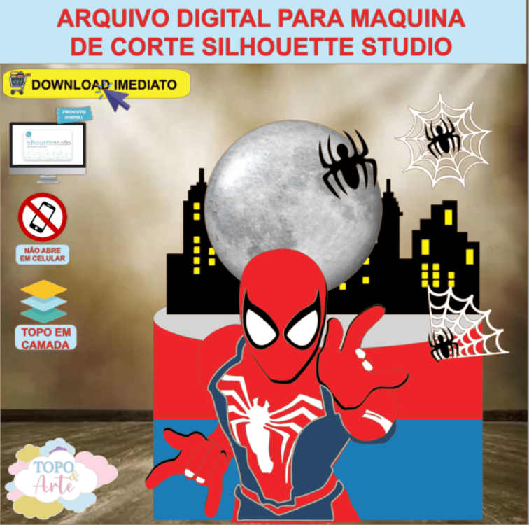 ARQUIVO de Corte Topo de Bolo Homem Aranha - 11