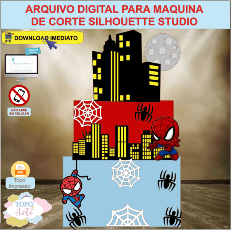 ARQUIVO de Corte Topo de Bolo Homem Aranha - 12
