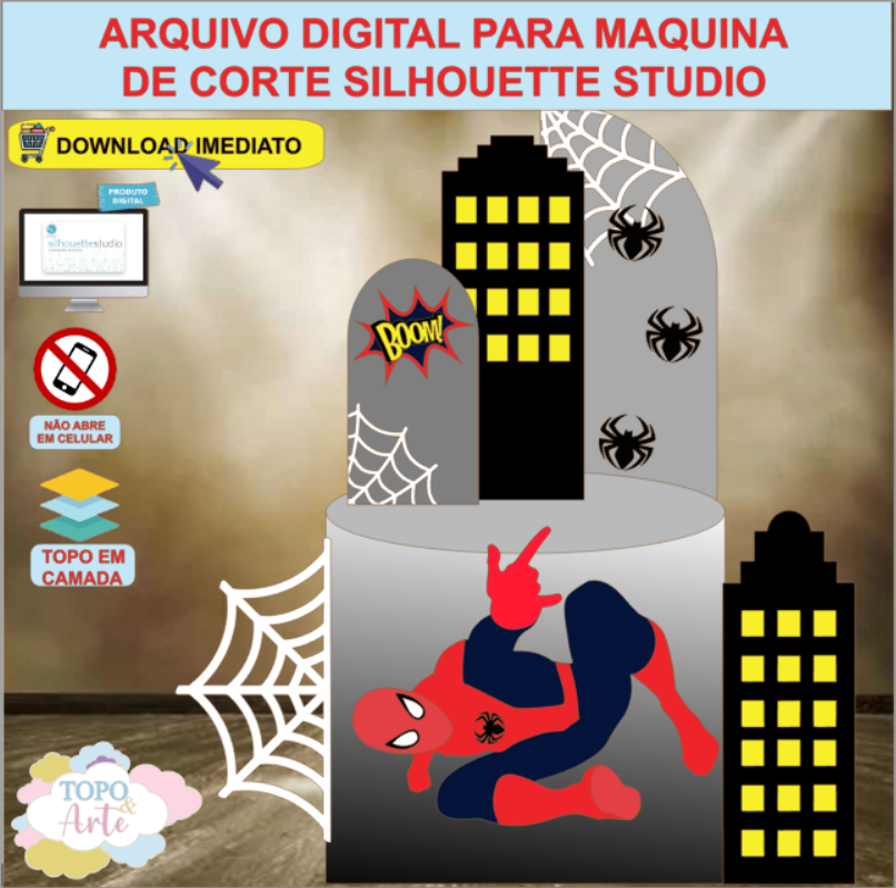 ARQUIVO de Corte Topo de Bolo Homem Aranha - 16