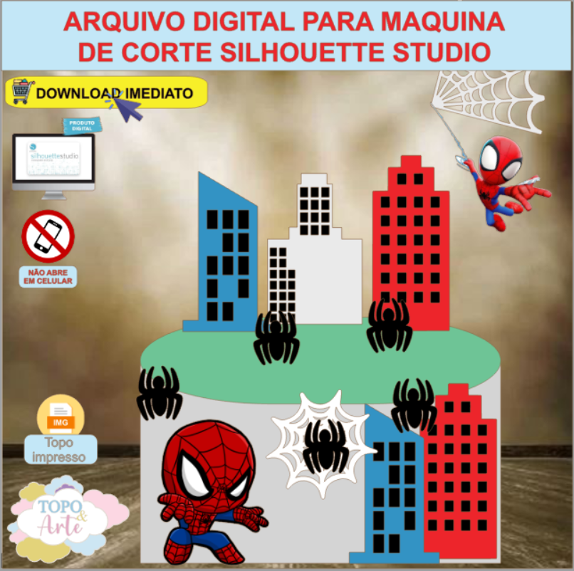 ARQUIVO de Corte Topo de Bolo Homem Aranha - 18