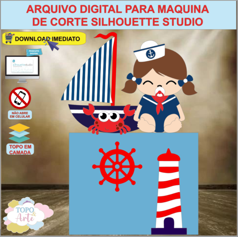 ARQUIVO de Corte Topo de Bolo Marinheira - 04