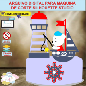 ARQUIVO de Corte Topo de Bolo Urso Marinheiro - 03