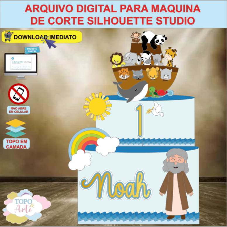 ARQUIVO de Corte Topo de Bolo Arca de Noe - 01