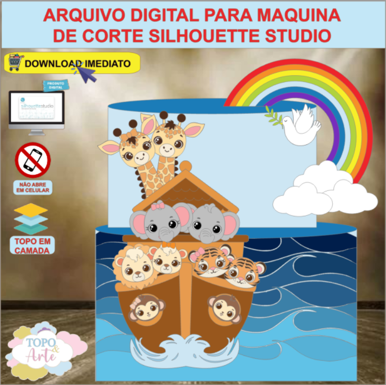 ARQUIVO de Corte Topo de Bolo Arca de Noe - 06