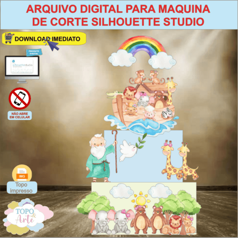 ARQUIVO de Corte Topo de Bolo Arca de Noe - 07