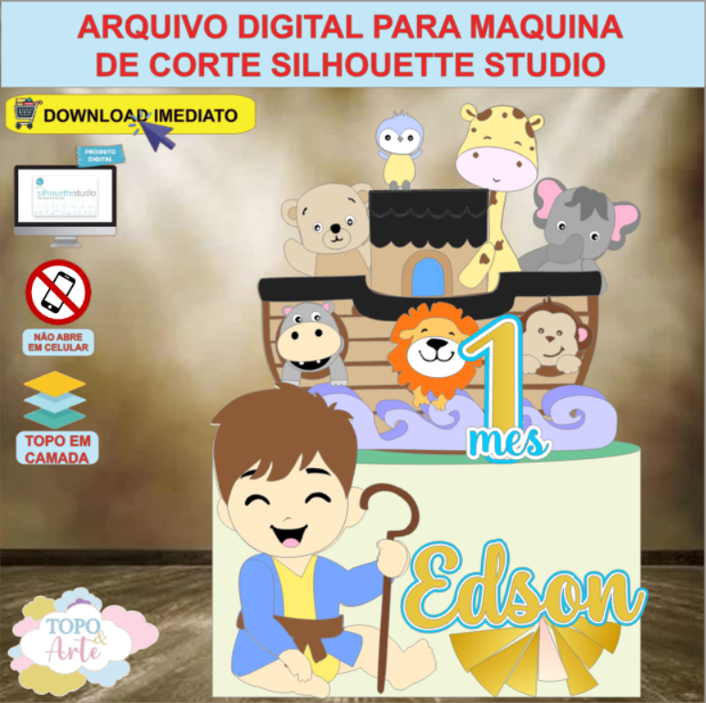 ARQUIVO de Corte Topo de Bolo Arca de Noe - 08