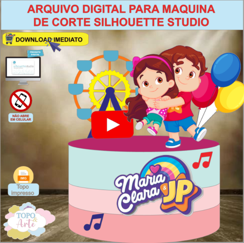 ARQUIVO de Corte Topo de Bolo Maria Clara e JP - 02
