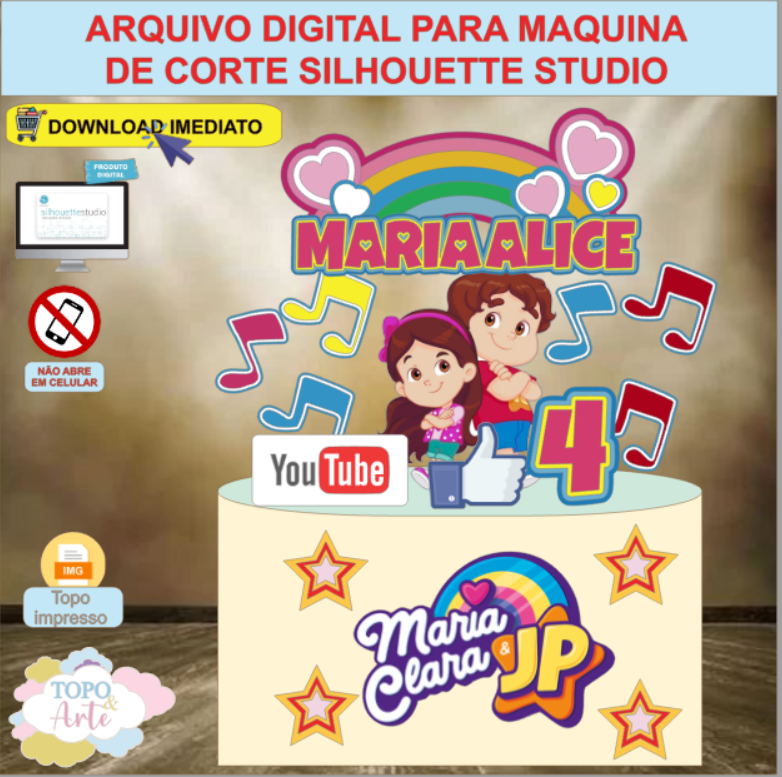 ARQUIVO de Corte Topo de Bolo Maria Clara e JP - 03