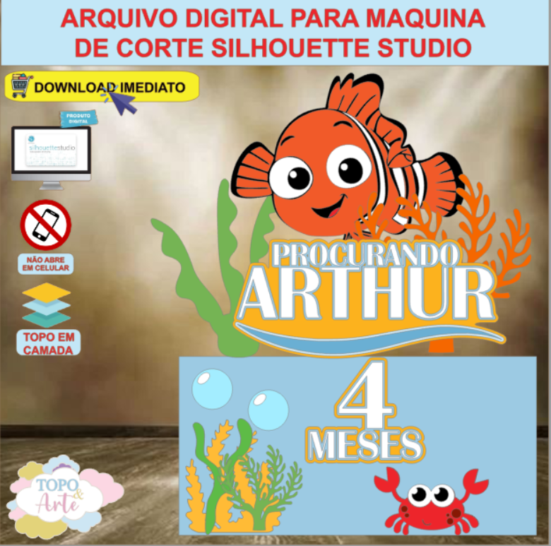 ARQUIVO de Corte Topo de Bolo Procurando Nemo - 02