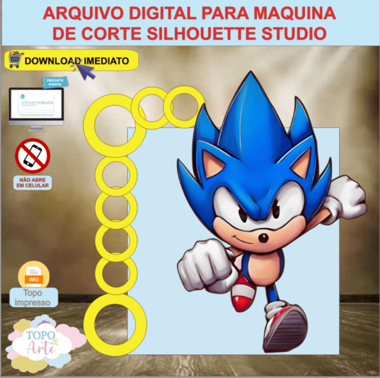 ARQUIVO de Corte Topo de Bolo Sonic - 12