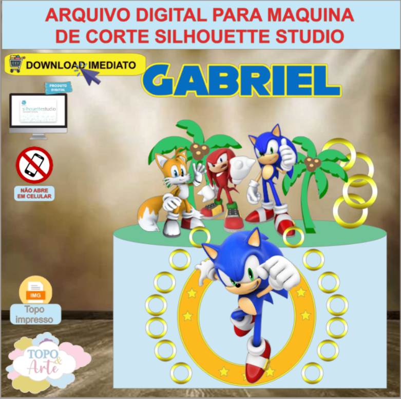 ARQUIVO de Corte Topo de Bolo Sonic - 16