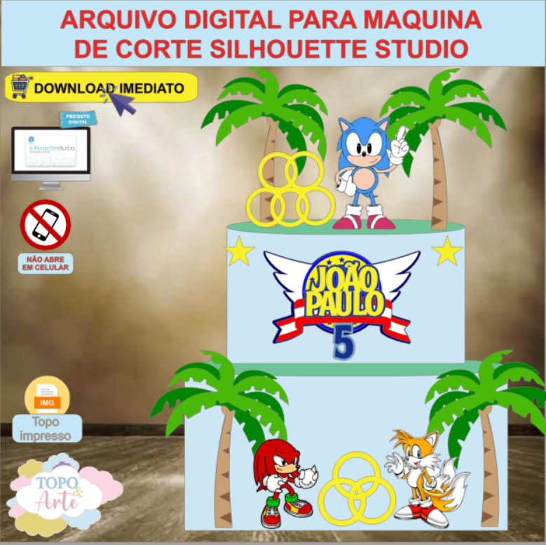 ARQUIVO de Corte Topo de Bolo Sonic - 17