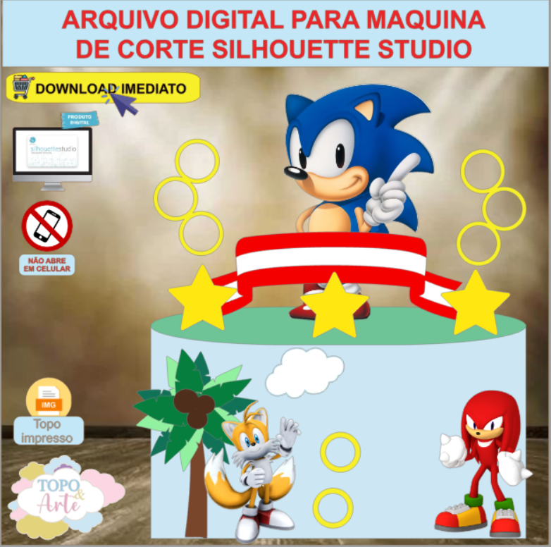 ARQUIVO de Corte Topo de Bolo Sonic - 18