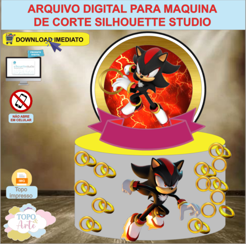 ARQUIVO de Corte Topo de Bolo Sonic Knuckles - 09