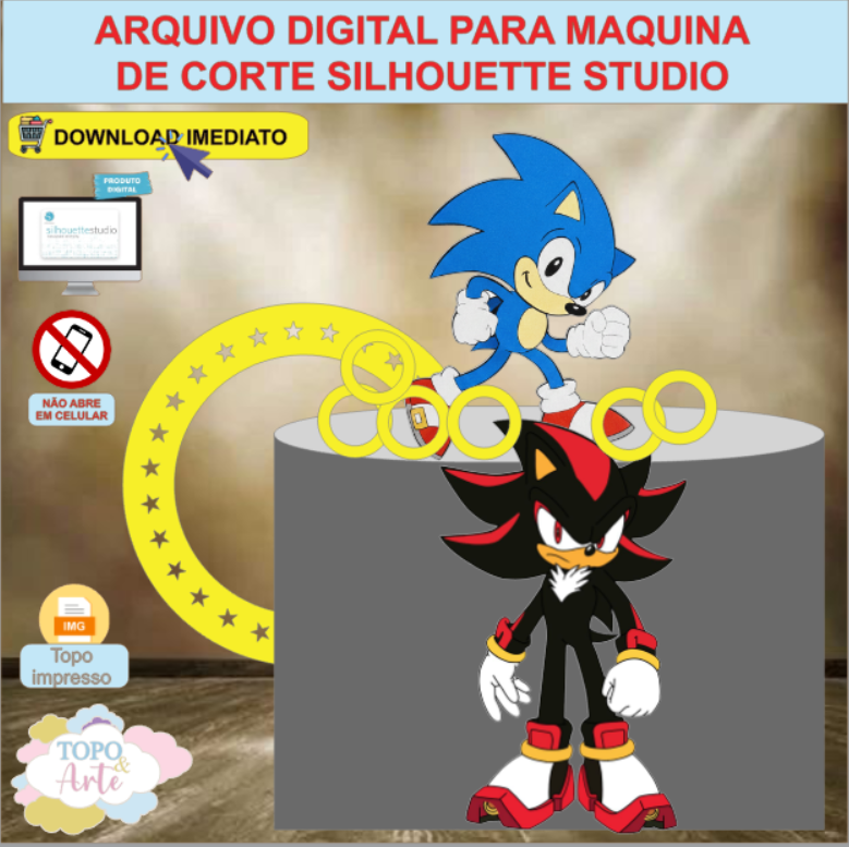 ARQUIVO de Corte Topo de Bolo Sonic Knuckles - 10