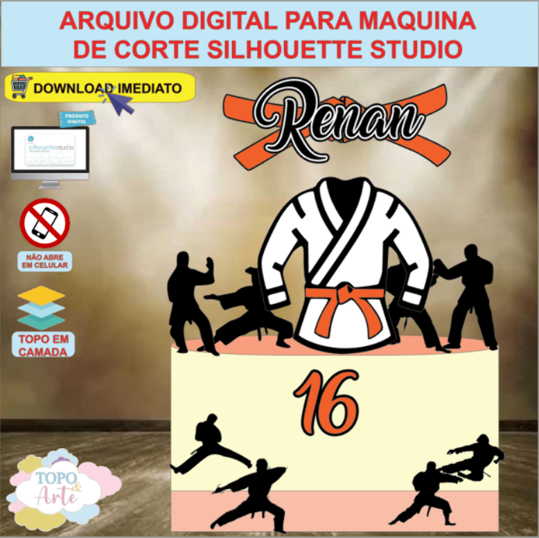 ARQUIVO de Corte Topo de Bolo Esporte Jiu Jitsu - 01