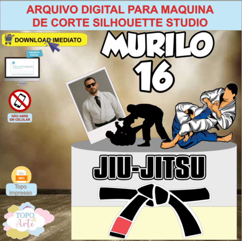 ARQUIVO de Corte Topo de Bolo Esporte Jiu Jitsu - 03