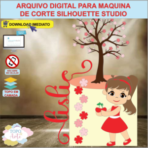 ARQUIVO de Corte Topo de Bolo Menina Cerejinha - 03