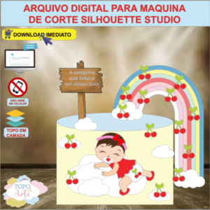 ARQUIVO de Corte Topo de Bolo Menina Cerejinha - 04