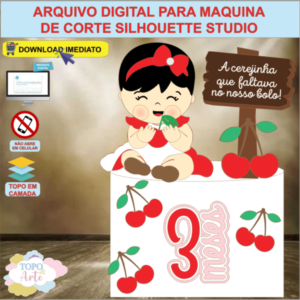 ARQUIVO de Corte Topo de Bolo Menina Cerejinha - 05