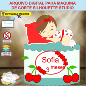 ARQUIVO de Corte Topo de Bolo Menina Cerejinha - 07