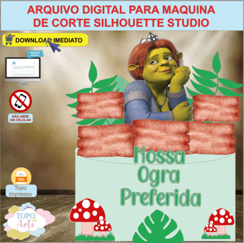 ARQUIVO de Corte Topo de Bolo Shrek - 01