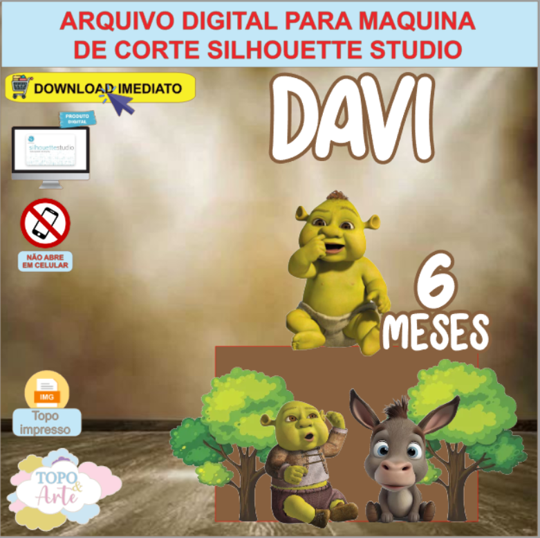 ARQUIVO de Corte Topo de Bolo Shrek - 03