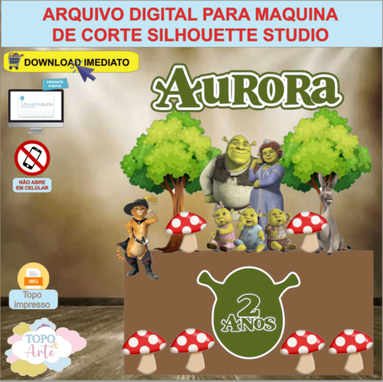 ARQUIVO de Corte Topo de Bolo Shrek - 04