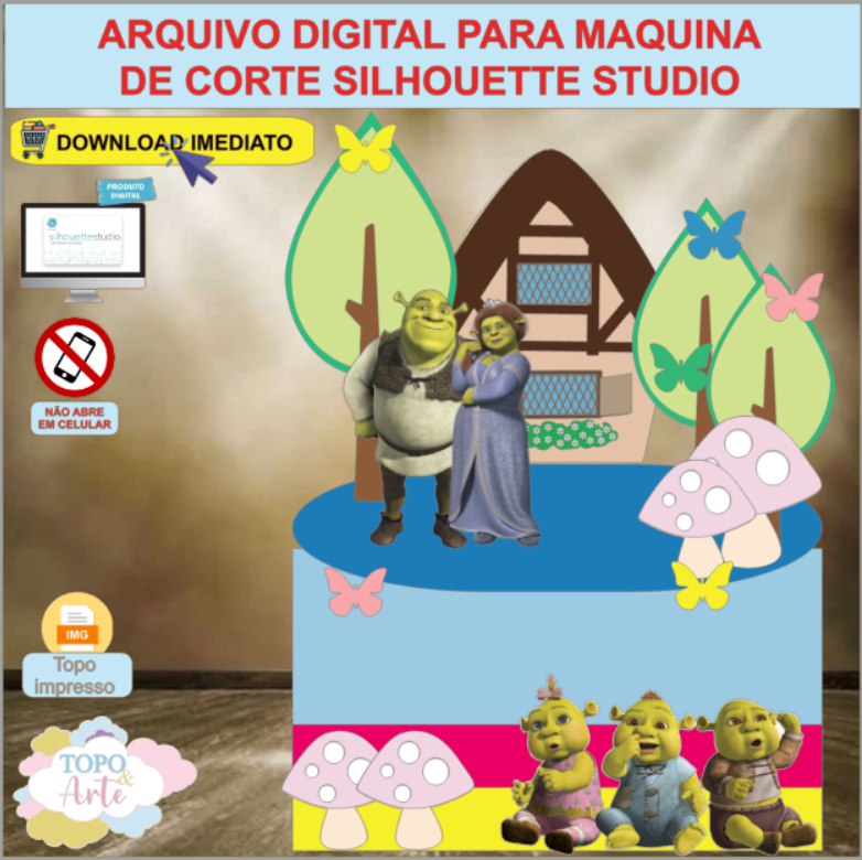 ARQUIVO de Corte Topo de Bolo Shrek - 05