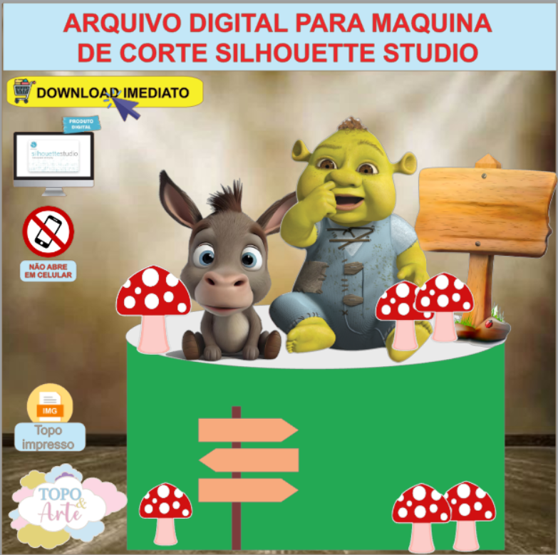 ARQUIVO de Corte Topo de Bolo Shrek - 07
