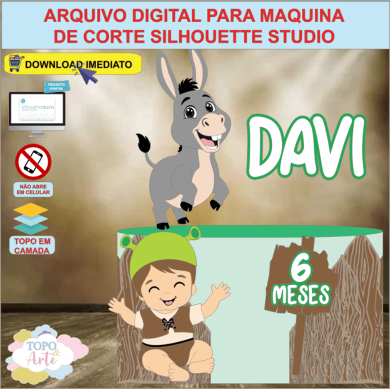 ARQUIVO de Corte Topo de Bolo Shrek - 08