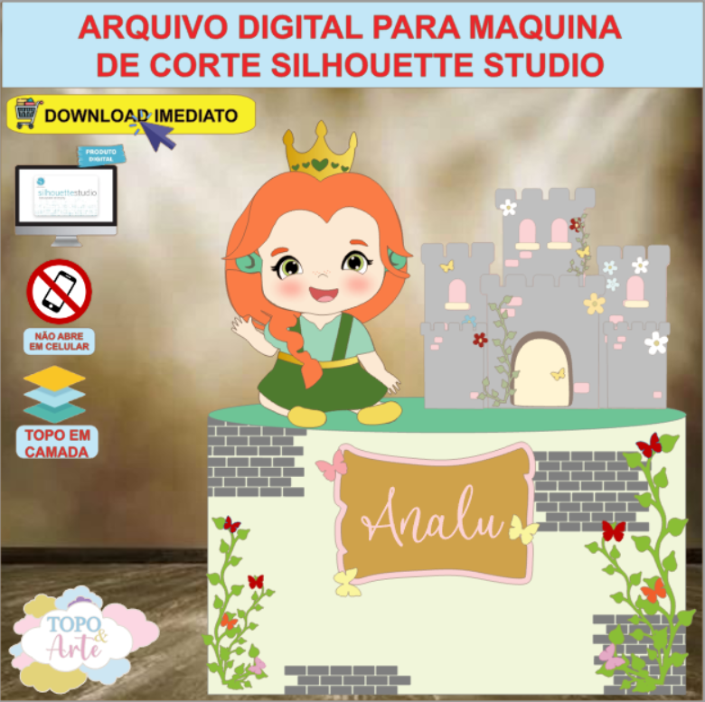 ARQUIVO de Corte Topo de Bolo Shrek Bebe Fioana- 09