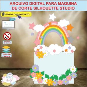 ARQUIVO de Corte Topo de Bolo Arco Iris - 01