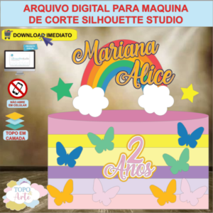 ARQUIVO de Corte Topo de Bolo Arco Iris - 02