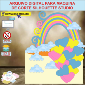 ARQUIVO de Corte Topo de Bolo Arco Iris - 05