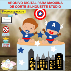 ARQUIVO de Corte Topo de Bolo Capitao America - 01