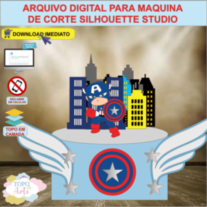 ARQUIVO de Corte Topo de Bolo Capitao America - 02