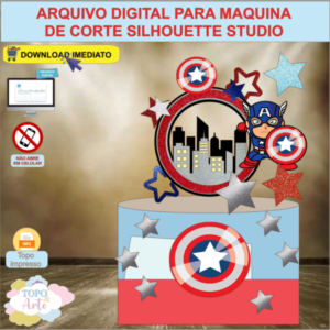 ARQUIVO de Corte Topo de Bolo Capitao America - 05