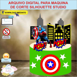 ARQUIVO de Corte Topo de Bolo Capitao America - 06