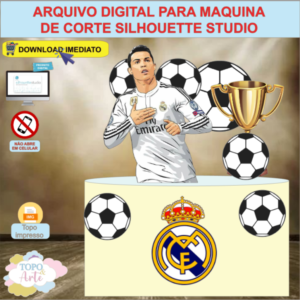 ARQUIVO de Corte Topo de Bolo Futebol Cristiano Ronaldo - 02