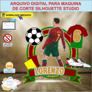 ARQUIVO de Corte Topo de Bolo Futebol Cristiano Ronaldo - 04