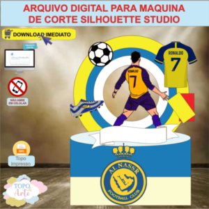 ARQUIVO de Corte Topo de Bolo Futebol Cristiano Ronaldo - 05
