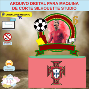 ARQUIVO de Corte Topo de Bolo Futebol Cristiano Ronaldo - 06
