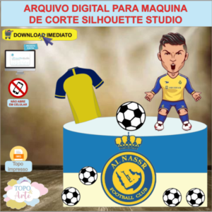 ARQUIVO de Corte Topo de Bolo Futebol Cristiano Ronaldo - 08