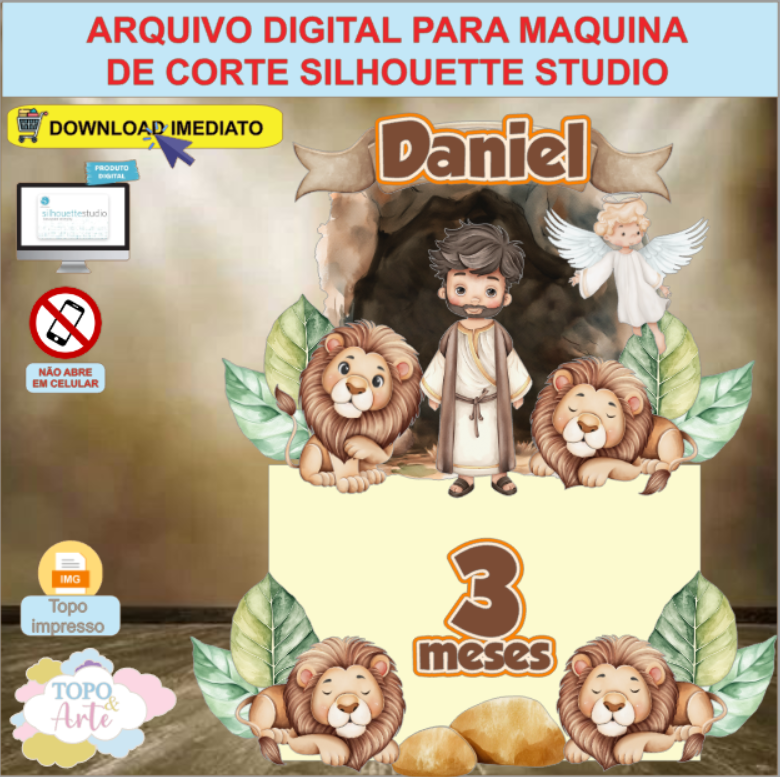 ARQUIVO de Corte Topo de Bolo Daniel na Cova dos Leoes - 01