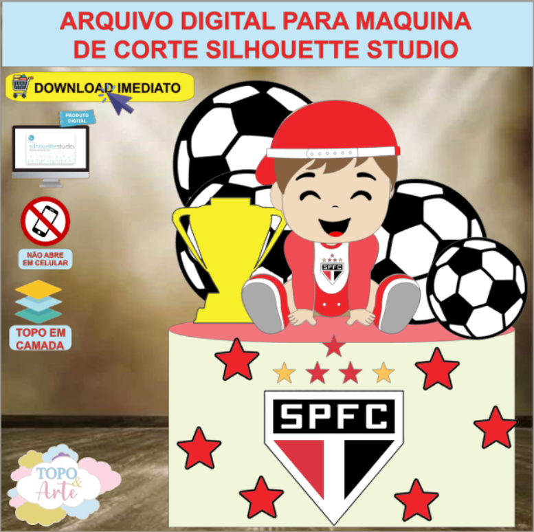 ARQUIVO de Corte Topo de Bolo Futebol Sao Paulo - 01