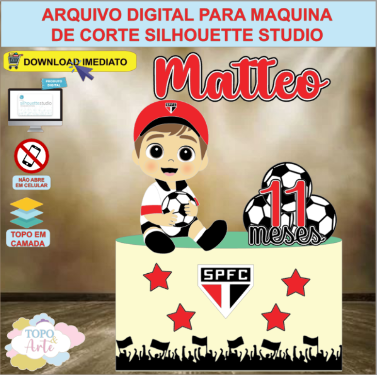 ARQUIVO de Corte Topo de Bolo Futebol Sao Paulo - 02