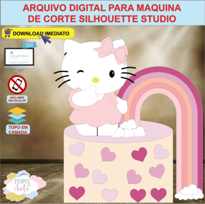 ARQUIVO de Corte Topo de Bolo Hello Kitty - 08
