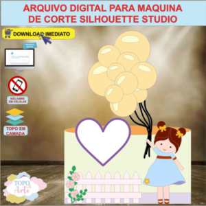 ARQUIVO de Corte Topo de Bolo Menina Baloes - 06