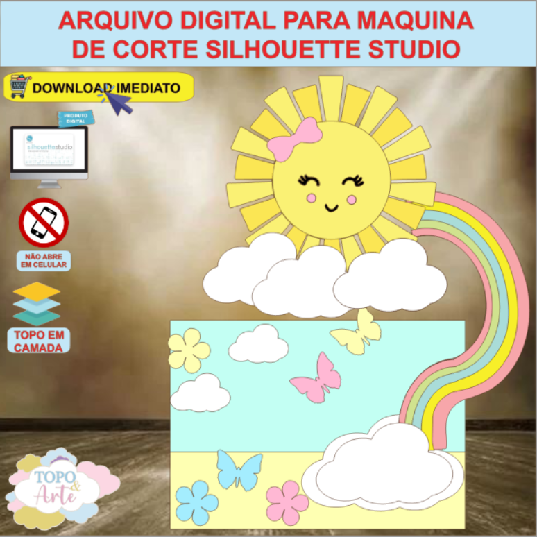 ARQUIVO de Corte Topo de Bolo Sun Shine - 01